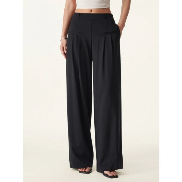 OGL Ponte-De-Roma Drapey Bamboo Ponte Mid Rise Wide Leg Trouser with Pockets M - Picture 1 of 12